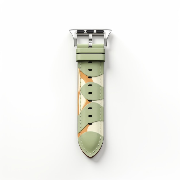 Photo lively contrast light green watch band illuminates against a crisp white background