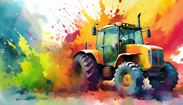 Lively farm tractor