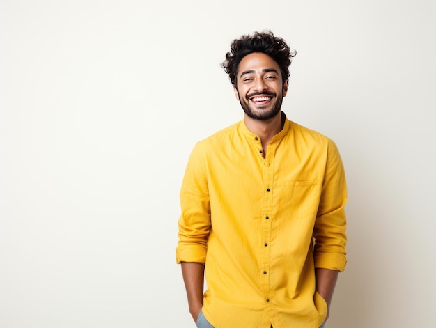 Lively Indian Lad in Stylish Outfit Radiating Modern Confidence