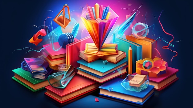 Lively Isometric Lessons Books and Leaves