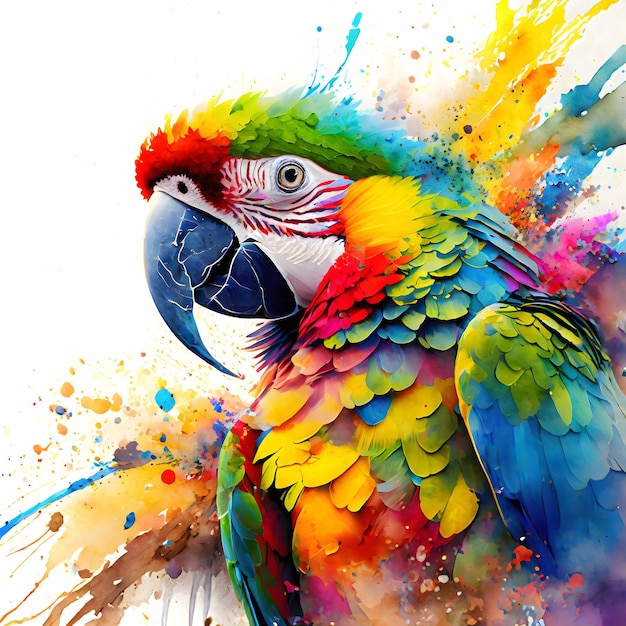 Lively parrot portrait