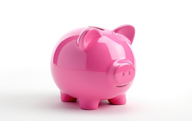 Lively Savings Bright Pink Piggy op een witte of heldere oppervlakte PNG Transparante achtergrond