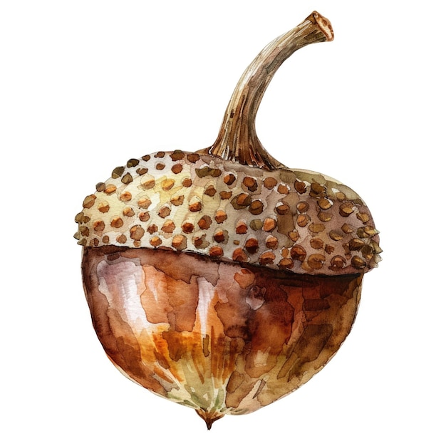 A lively watercolor painting captures the warmth of an acorn squash