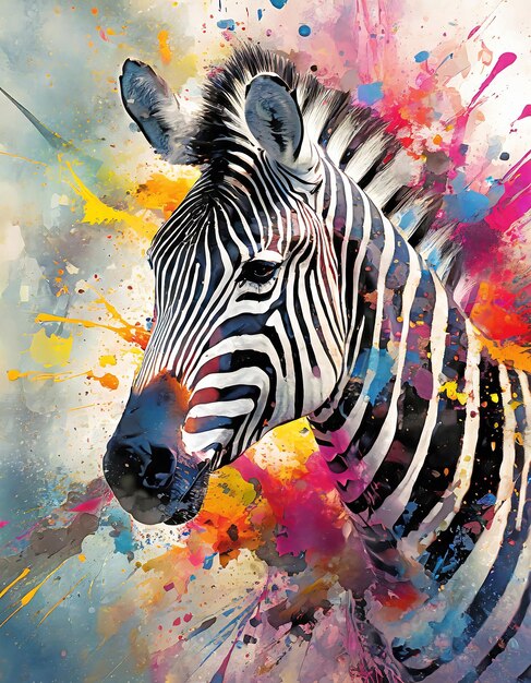 Lively zebra portrait