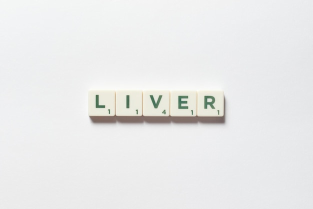 Liver formed of scrabble blocks