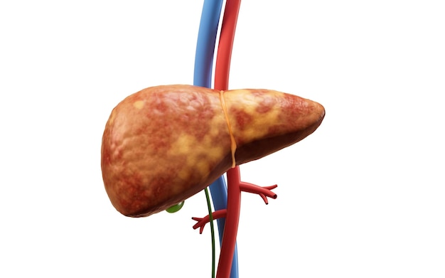 Liver organ with fatty liver state 3d rendering 3D illustration