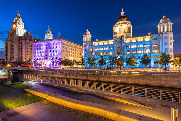 Liverpool Skyline Pier head sunset