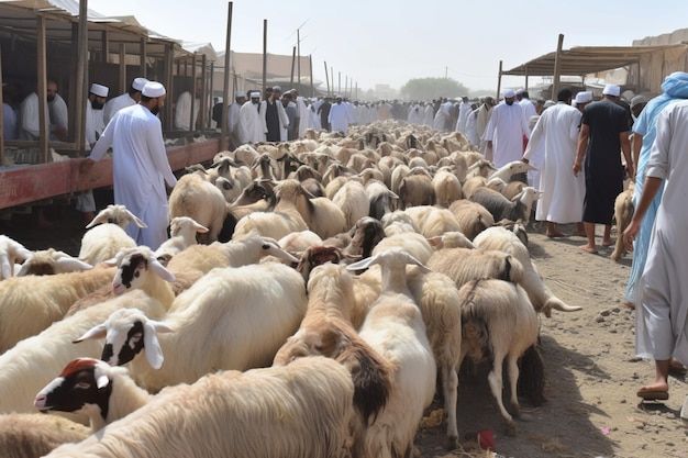 가축 시장은 Eid alAdha를 준비합니다