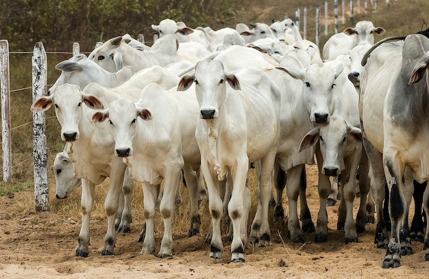 Livestock Nelore cattle in Jacarau Paraiba Brazil