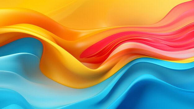 Living cerulean blue lemon yellow coral pink liquid plasma background