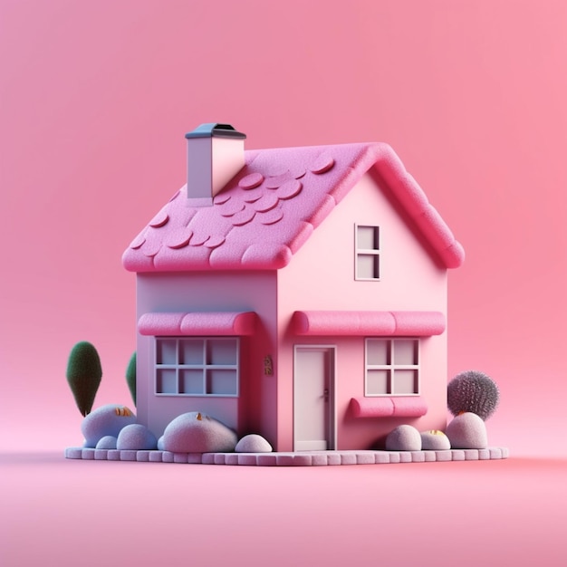 Жилой дом уютный минимализм простое здание AI Generated