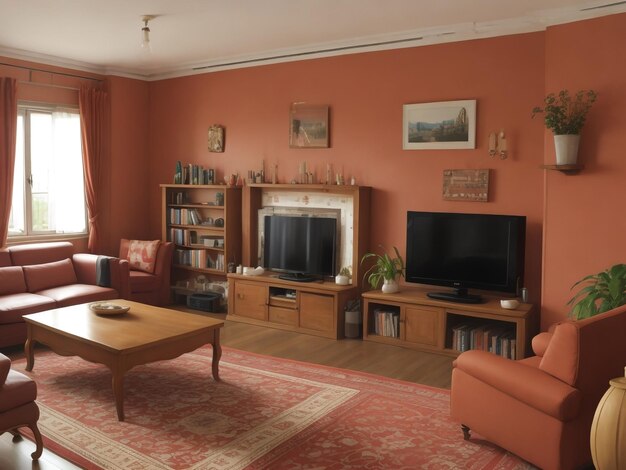 Living room beautiful close up image ai generated