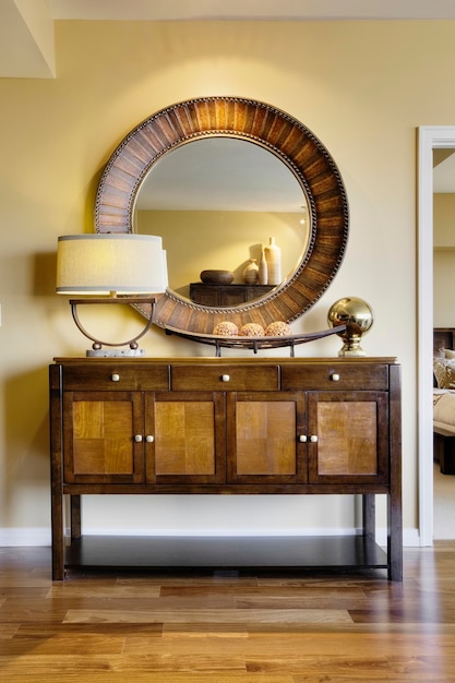 Living Room Cabinet With Mirror