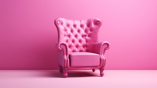 Living room chair isolated on pink background