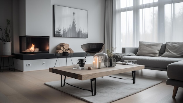 Living room decor home interior design Minimalist Scandinavian style