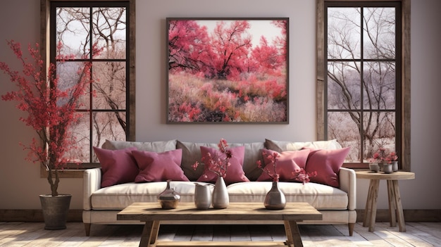 living room design HD 8K wallpaper Stock Photographic Image