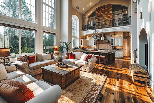 a living room filled with lots of furniture