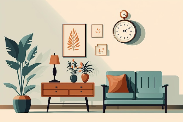 Photo living room illustration