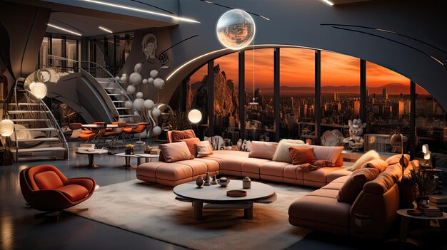 Foto living room interieur foto onroerend goed ontwerp generatieve ai