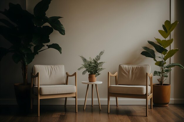 living room interior concept with two chairs