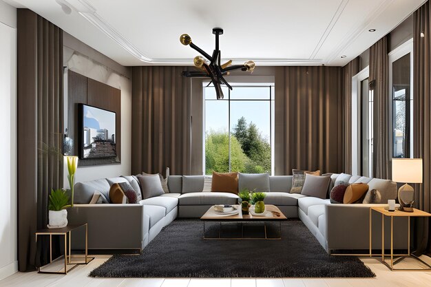 Premium AI Image | Living Room Interior Design Trends for year Living