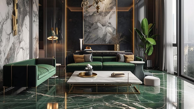 дизайн интерьера гостиной с диваном минимальная эстетика 3d rendered