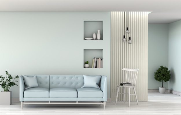 Living room interior in modern style, 3d render