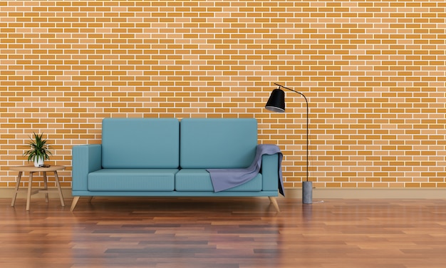 Living room interior in modern style, 3d render