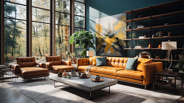 Living Room Interior Photo Real Estate Design Generative AI