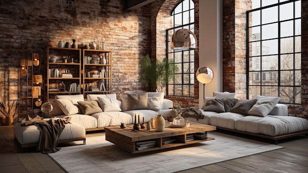 Living Room Interior Photo Real Estate Design Generative AI