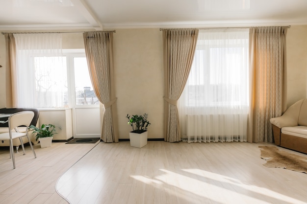 Living room interior on a sunny day