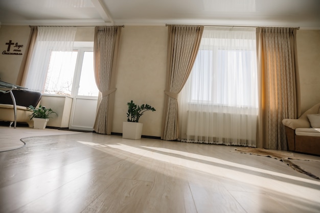 Living room interior on a sunny day