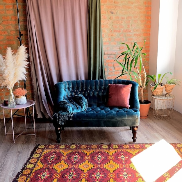 Living room interior with sofa Sofa in a photo studio interior