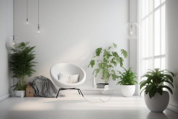 Living room plants Generate Ai