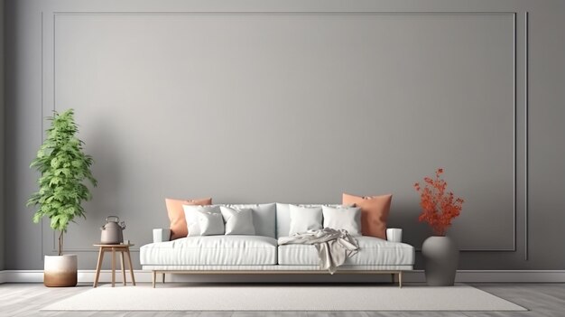 living room wall mockup