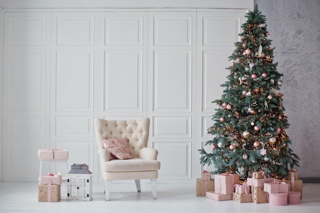 Living room with Christmas tree