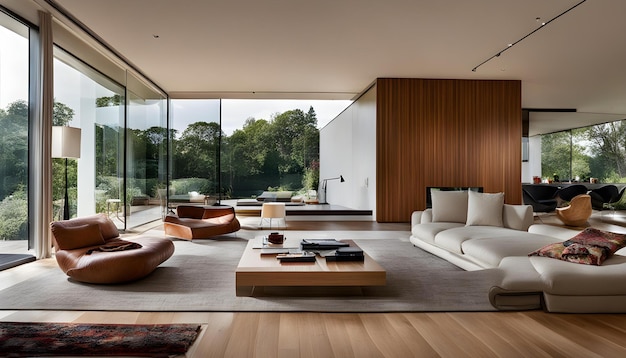 a living room with a couch and a table with a rug on it