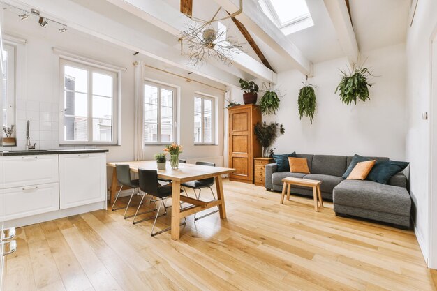 Living room with dining area