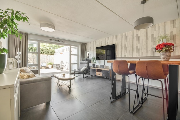 Living room with dining area