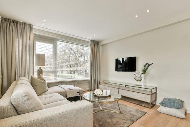 Living room with dining area