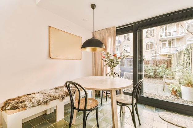 Living room with dining area