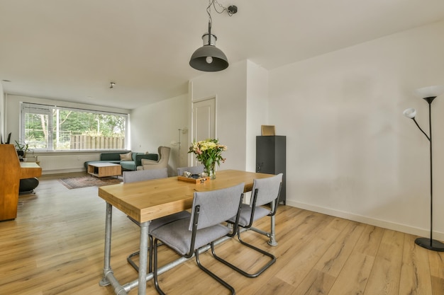 Living room with dining area