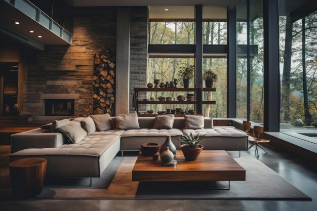 A living room with a fireplace and a fireplace.