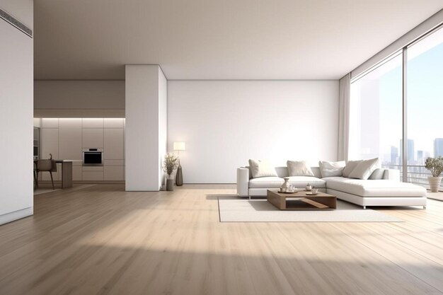 a living room with a fireplace and a rug on the floor.