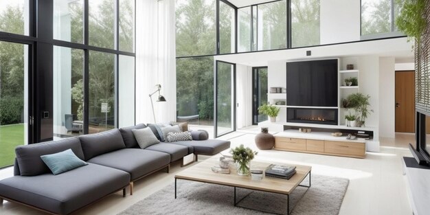 A living room with a fireplace and a tv