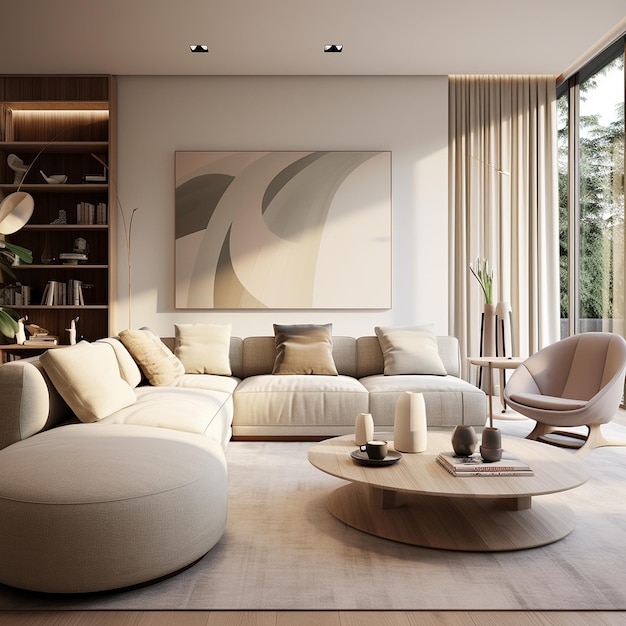 living room with modern decoration and bauhaus style