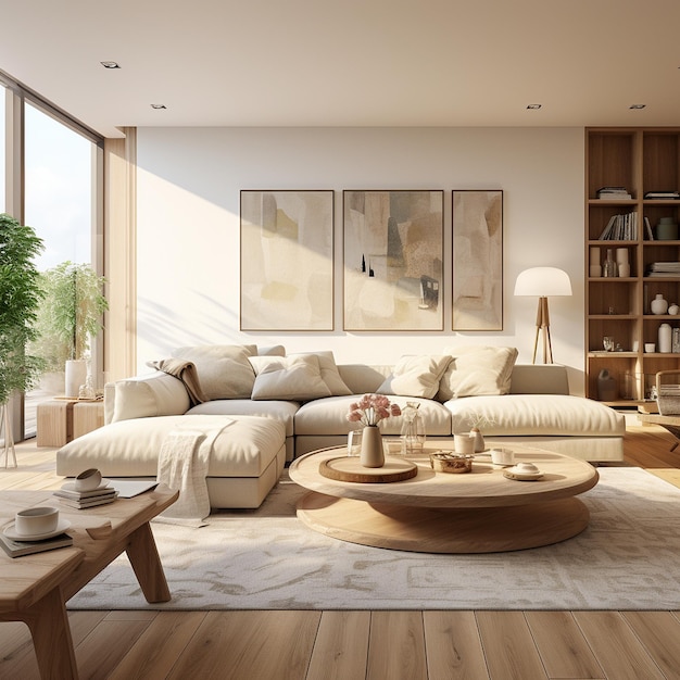 living room with modern decoration and bauhaus style