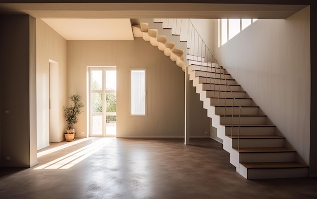 Photo living room with stair