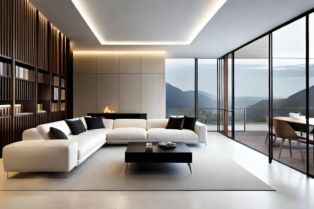 Living room with a view of the mountains