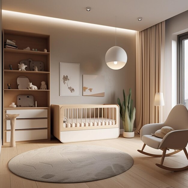 a living room with a white chair and a white blanket on the floor.